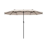 Patio Double-Sided Umbrella with Hand-Crank for Easy Outdoor Shade Control