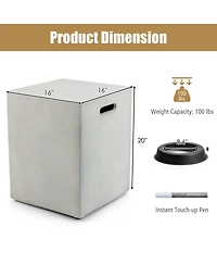 Slickblue Propane Tank Cover Hideaway Table for Standard 20 Pounds Propane Tank-Grey