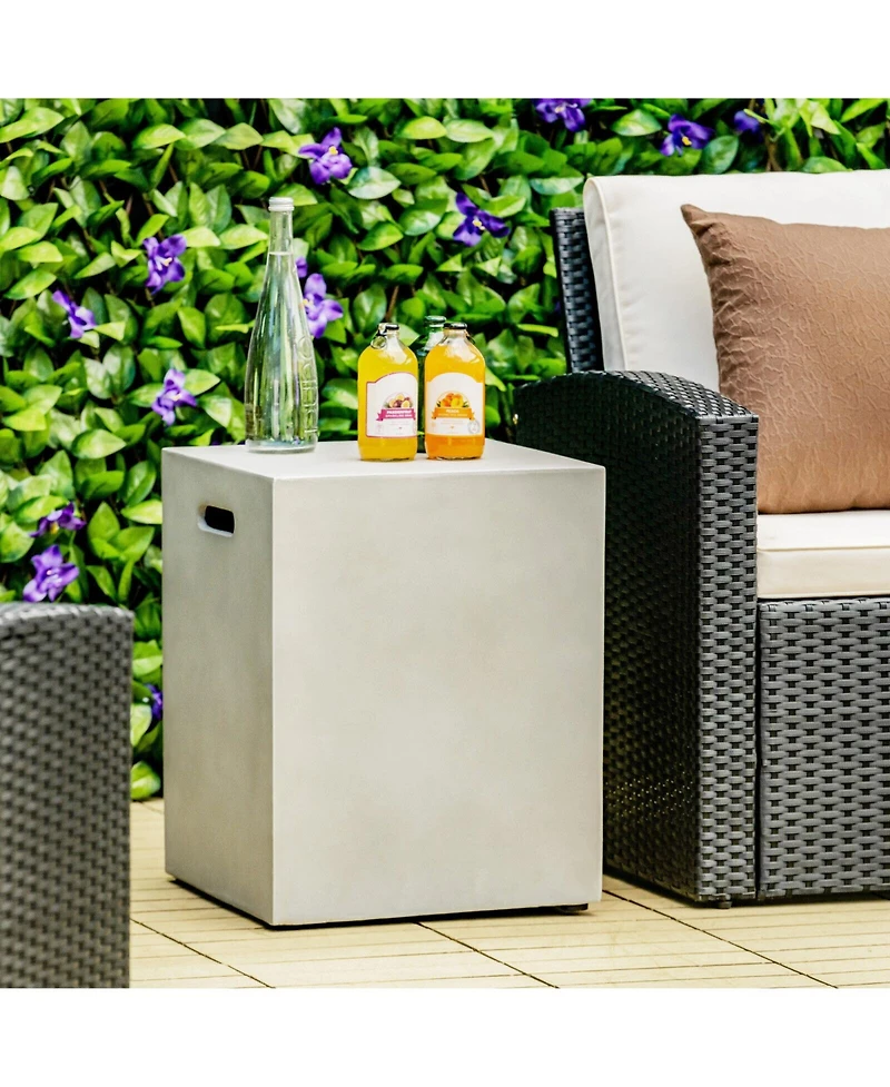 Slickblue Propane Tank Cover Hideaway Table for Standard 20 Pounds Propane Tank-Grey