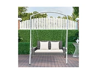 Slickblue 2-Person Patio Pe Wicker Hanging Porch Swing Bench Chair Cushion 800 Pounds