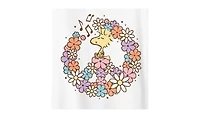 Hybrid Apparel Woodstock Floral Peace Sign Plus Graphic T-Shirt