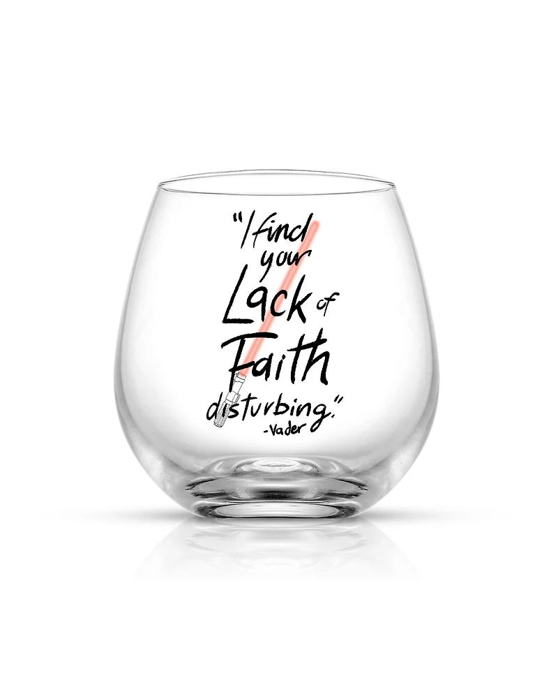 JoyJolt Star Wars Darth Vader Lightsaber Collection 15 oz Stemless Drinking Glass, Set of 2