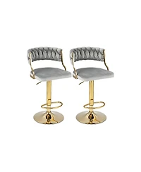 Swivel Barstool with Woven Back Set of 2 for Kitchen Island Cafe