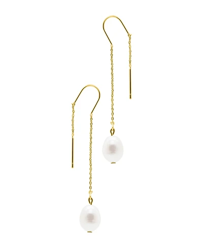 Adornia Gold Freshwater Cultivated Pearl Threader Earrings