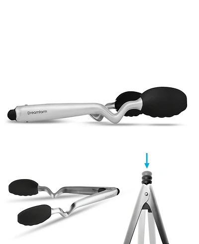 Dreamfarm 9" Stainless Steel Silicone Tongs