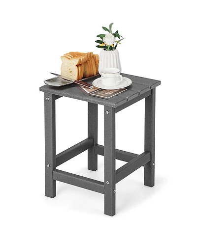 Slickblue 14 Inch Square Weather-Resistant Adirondack Side Table