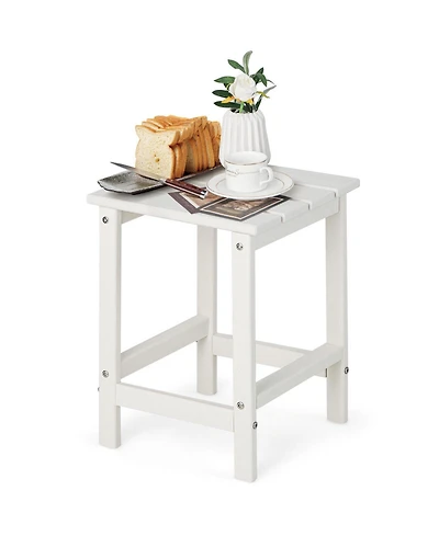 Slickblue 14 Inch Square Weather-Resistant Adirondack Side Table