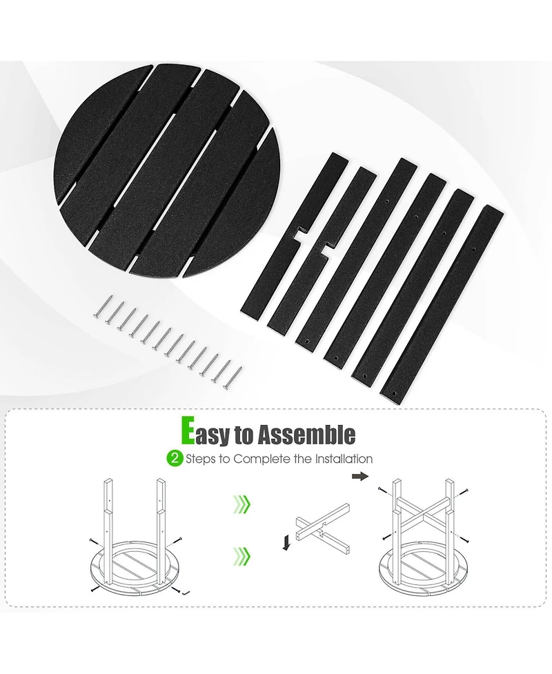 Slickblue 18 Inch Round Weather-Resistant Adirondack Side Table