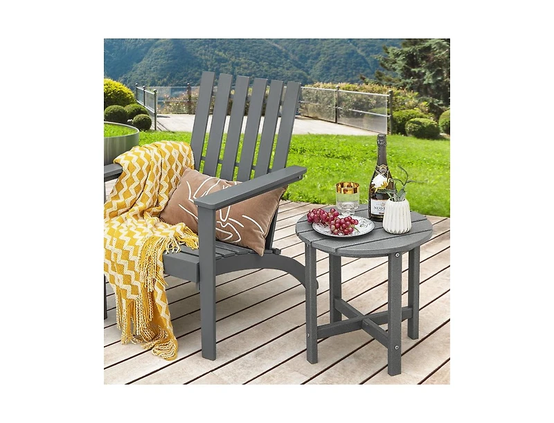 Slickblue 18 Inch Round Weather-Resistant Adirondack Side Table