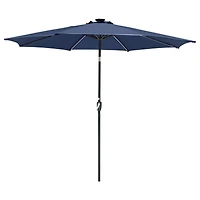 9ft Solar Led Patio Umbrella Outdoor Parasol Backyard Sunshade Tilt with Crank