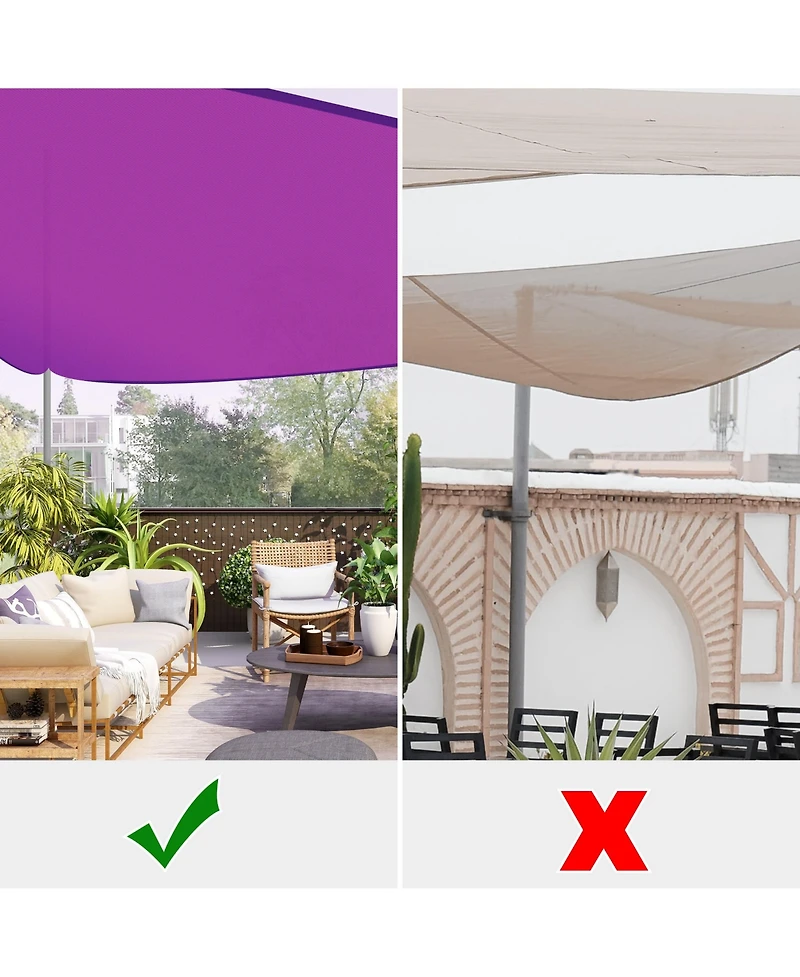 Ft 97% Uv Block Triangle Sun Shade Sail Canopy Outdoor Patio Awning Shelter