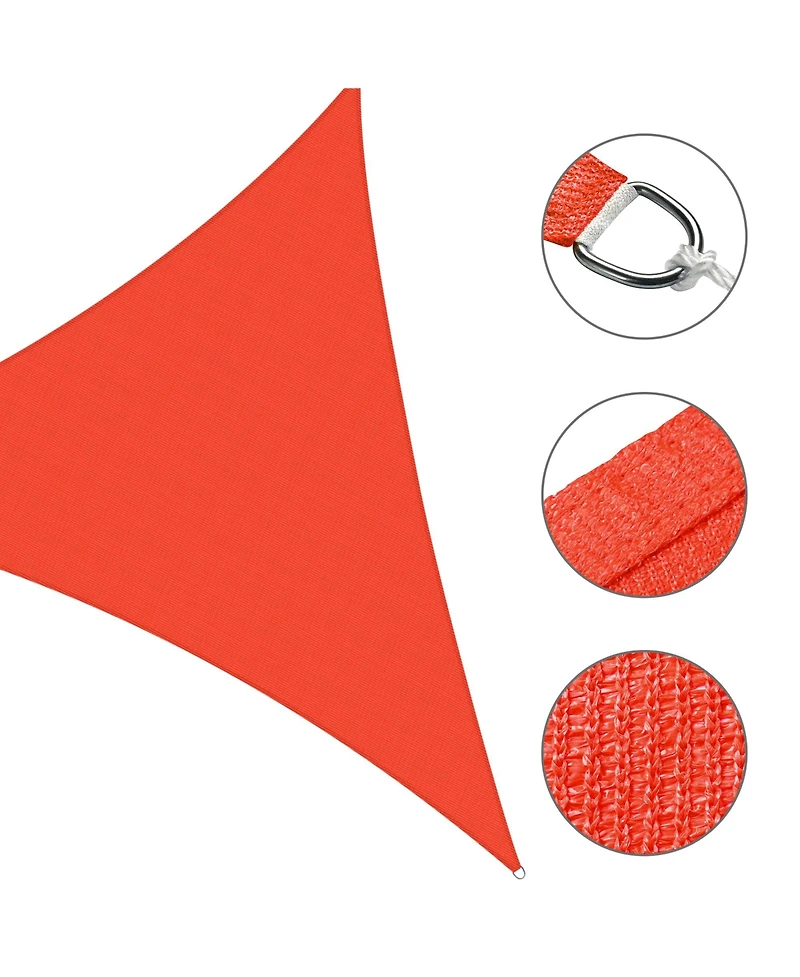 25 Ft 97% Uv Block Triangle Sun Shade Sail Canopy Outdoor Patio Pool Cover Net