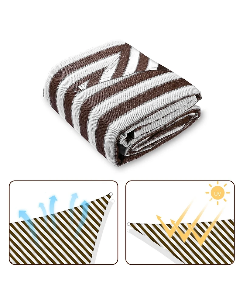 Yescom 16x16 Ft 97% Uv Block Square Sun Shade Sail Hdpe Canopy Patio Park Garden