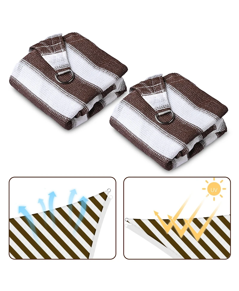 2 Pack 3 Ft 97% Uv Block Triangle Sun Shade Sail Heavy Duty Canopy Outdoor Pool