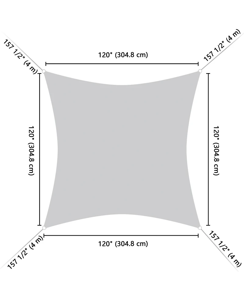 2 Pack 10x10 Ft 97% Uv Block Square Sun Shade Sail Canopy Cover Net Outdoor Yard