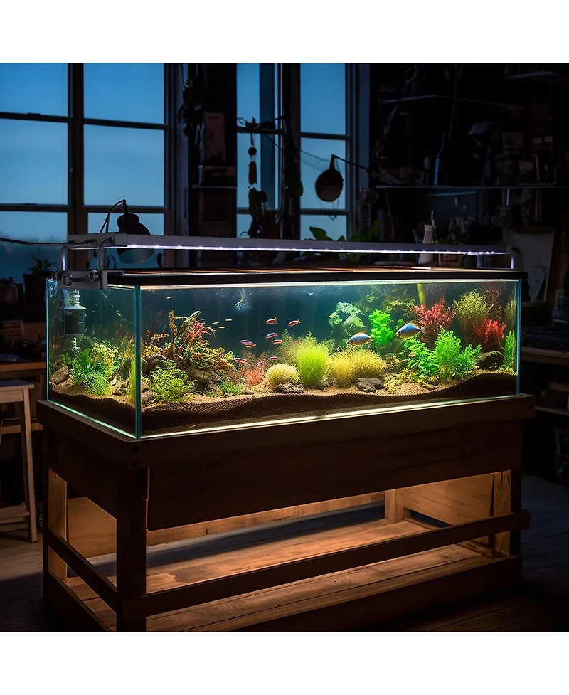 Yescom Led Aquarium Light 22 inch to 30 App Wifi Control Fish Tank Full Spectrum with Extendable Brackets Timer For Freshwater Plant
