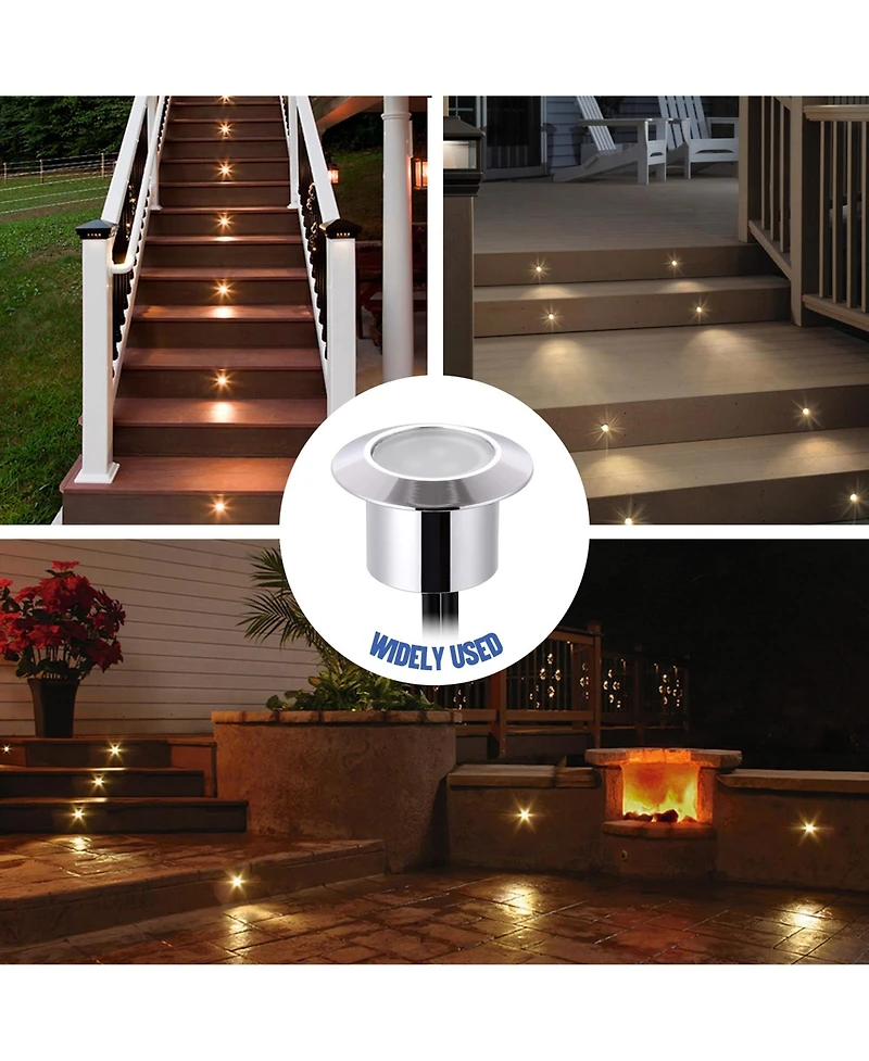 15pcs Led Deck Light Garden Mall Stair Yard Landscape Warm White Lamp Waterproof