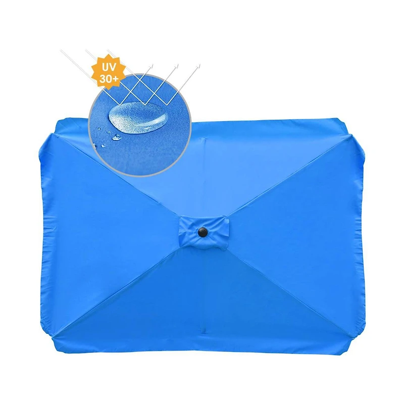 Patio Rectangle Umbrella Canopy Replacement Parasol Sunshade Cover f/ 6.5x10 ft Umbrella