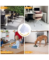 Yescom Clear Office Chair Mat for Low Pile Carpet 48" x 36" Thicken 1/8" with Lip 2PCS Plastic Floor Protector Home Studio