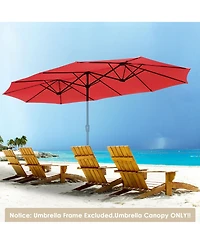 Yescom 14 Ft Replacement Canopy for 12 Rib Double Sided Patio Umbrella Market Table Top Outdoor Backyard Pool Restaurant