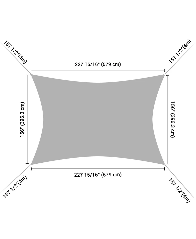 2 Pack 19x13 Ft 97% Uv Block Rectangle Hdpe Sun Shade Sail Canopy Lawn Garden