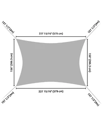2 Pack 19x13 Ft 97% Uv Block Rectangle Hdpe Sun Shade Sail Canopy Lawn Garden