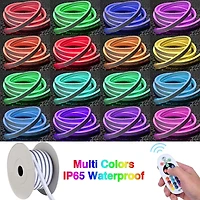 DELight 50 Ft Rgb Neon Led Light Strip Rope Tube Flexible Sign Party Home Decor App Control