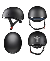 Ahr Half Face Motorcycle Helmet Dot Approved Bike Chopper Cruiser Scooter