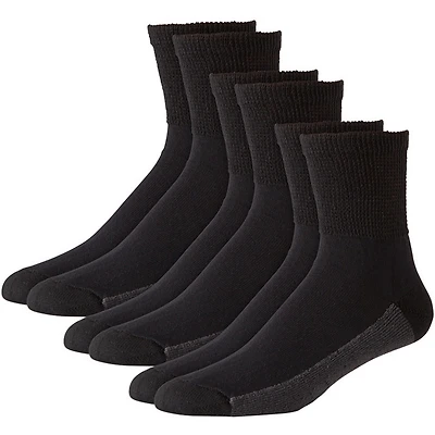 KingSize Big & Tall 1/4 Length Cushioned Crew Socks 3-Pack