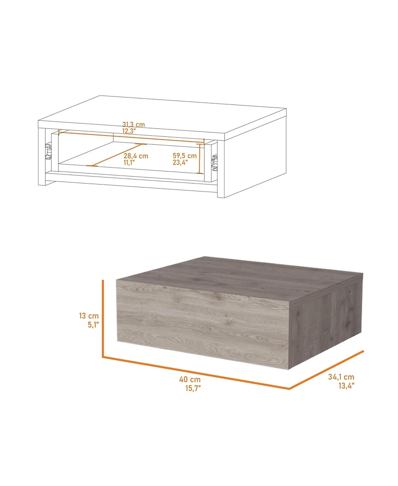 Fm Furniture Vienna Floating Nightstand