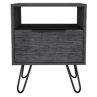 Fm Furniture Vienna Nightstand, Shelves, Hairpin Legs