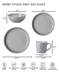 Denby Studio Grey 2 Piece Ridged Mug Set