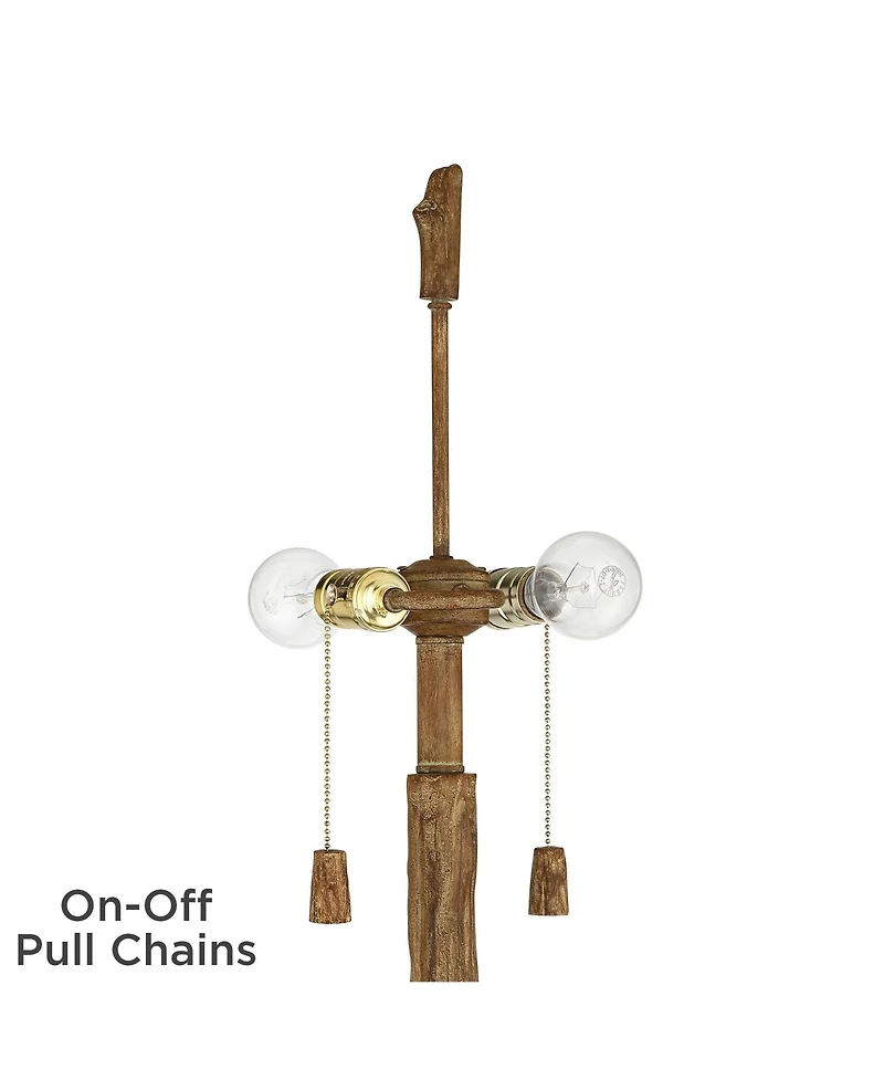 Barnes and Ivy Forrest Sequoia Tree Rustic Country Cottage Floor Lamp 61" Tall Faux Wood Brown Wicker Drum Shade for Living Room Bedroom Office H