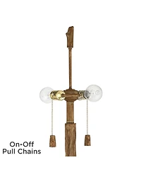 Barnes and Ivy Forrest Sequoia Tree Rustic Country Cottage Floor Lamp 61" Tall Faux Wood Brown Wicker Drum Shade for Living Room Bedroom Office H