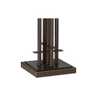 Franklin Iron Works Wrought Tiffany Style Table Lamp 26 1/4" High Bronze Art Deco Stained Glass for Bedroom Living Room Bedside Nightstand Office