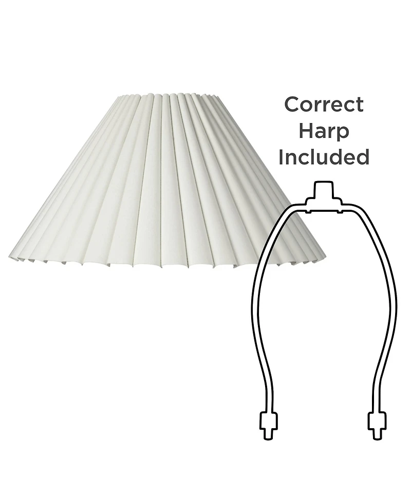 Springcrest Collection 7" Top x 20 1/2" Bottom x 10 3/4" High x 12 1/2" Slant Lamp Shade Replacement Box Pleat Spider Harp Finial