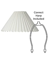 Springcrest Collection 7" Top x 20 1/2" Bottom x 10 3/4" High x 12 1/2" Slant Lamp Shade Replacement Box Pleat Spider Harp Finial
