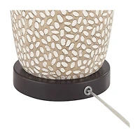 360 Lighting Anna 27 1/4" Tall Modern Coastal Table Lamps Set of 2 Beige Pebbled White Shade Living Room Bedroom Bedside