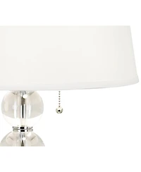 Vienna Full Spectrum Modern Table Lamp 26 1/2" High Stacked Clear Crystal Spheres Glass White Drum Shade for Bedroom Living Room House Home Night