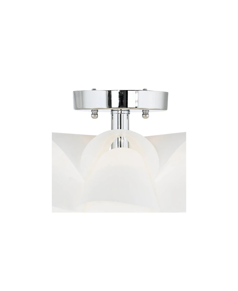 Possini Euro Design Modern Ceiling Light Semi Flush Mount Fixture 15 3/4" Wide White Flower for Bedroom Kitchen Living Room Hallway Bathroom Hous