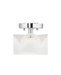 Possini Euro Design Modern Ceiling Light Semi Flush Mount Fixture 15 3/4" Wide White Flower for Bedroom Kitchen Living Room Hallway Bathroom Hous