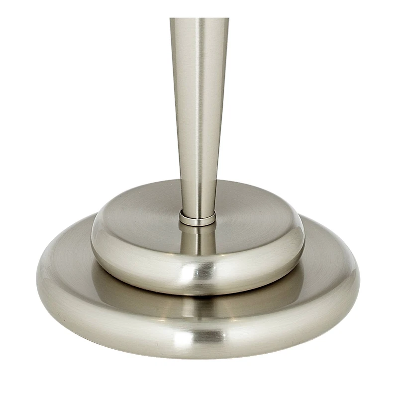 360 Lighting Deco Modern Accent Table Lamp 17" High Brushed Steel Touch On Off White Glass Dome Shade for Bedroom Bedside Nightstand Office Famil