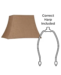Springcrest Natural Burlap Medium Rectangle Lamp Shade 10" Wide x 7" Deep at Top and 16" Wide x 12" Deep at Bottom and 11" Sl
