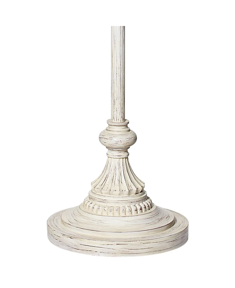 Traditional Vintage like Shabby Chic Floor Lamp Standing Base 60" Tall Antique White Washed Decor for Living Room Reading House Bedroom Family Ho