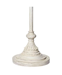 Traditional Vintage like Shabby Chic Floor Lamp Standing Base 60" Tall Antique White Washed Decor for Living Room Reading House Bedroom Family Ho