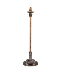 Regency Hill Bentley Traditional Buffet Table Lamp 31 1/2" Tall Weathered Brown Linen Fabric Drum Shade for Bedroom Living Room Bedside Nightstan