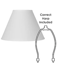 Springcrest Bright Antique White Linen Medium Lamp Shade 6.5" Top x 15" Bottom x 10.75" High x 11.75" Slant (Spider) Replacement w
