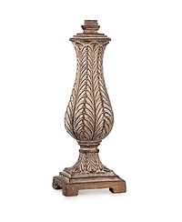 Traditional Country Cottage Table Lamp 25" High Antique Gold Leaves Petite Vase Off White Rectangular Shade Decor for Living Room Bedroom House Bedsid
