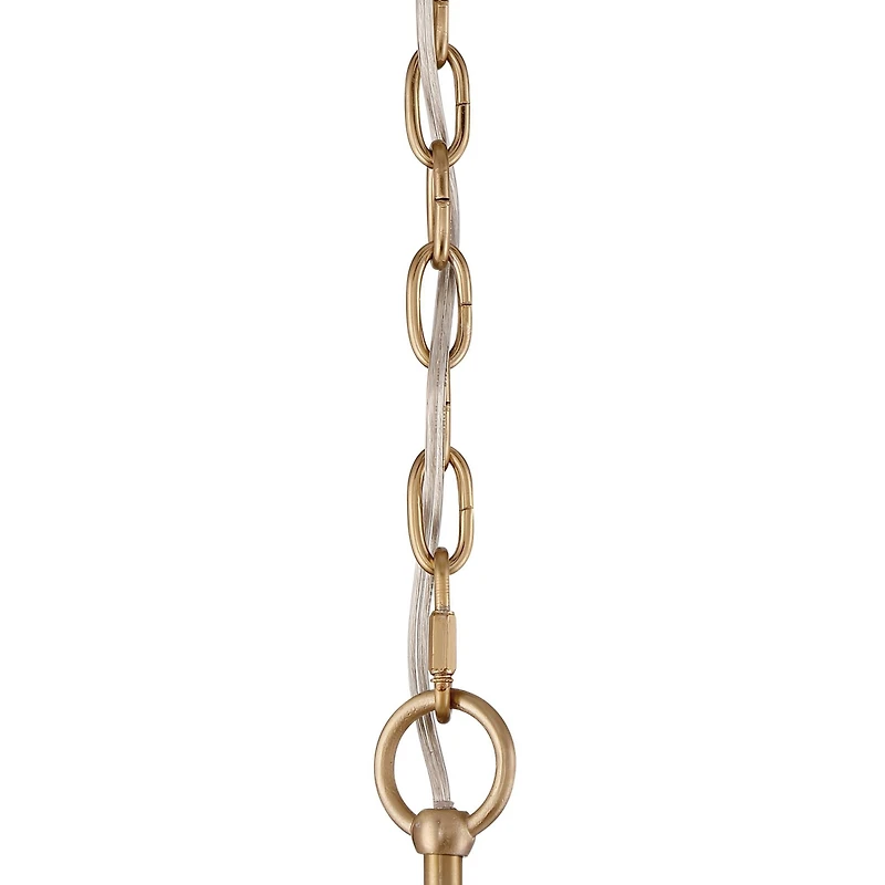 Franklin Iron Works Marinec Soft Gold Hanging Chandelier Lighting 42" Wide Farmhouse Rustic Bent Arms 8-Light Fixture for Dining Room Living House Hom