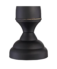 Regency Hill Ben Rustic Farmhouse Table Lamps 25" High Set of 2 Dark Bronze Metal Beige Linen Drum Shade for Bedroom Living Room Bedside Nightsta